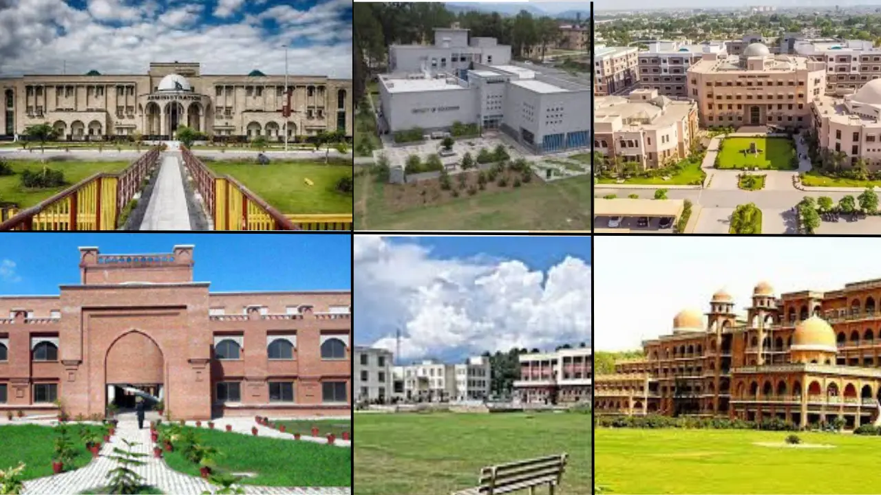 University of Malakand, Hazara University, Abdul Wali Khan University, Khyber Medical University, Khyber Medical University, University of Engineering & Technology